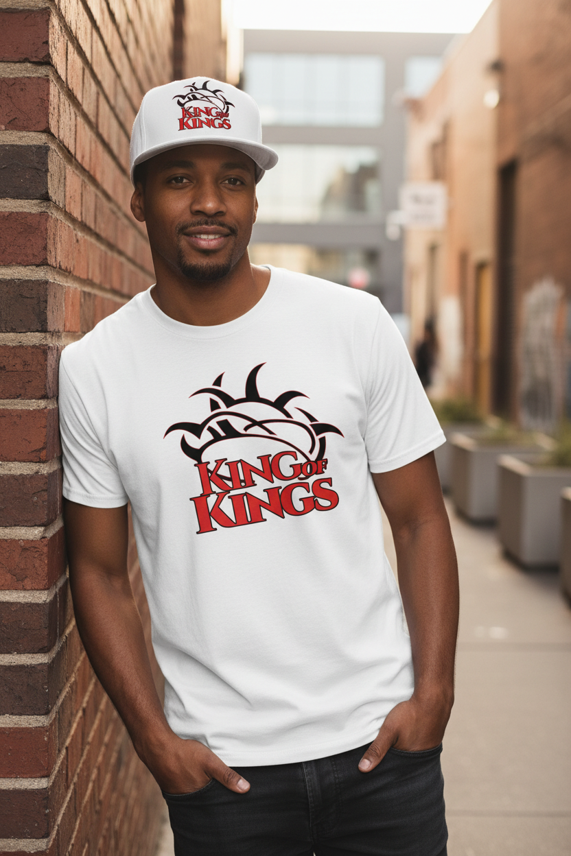 King of Kings White T-Shirt with White Hat