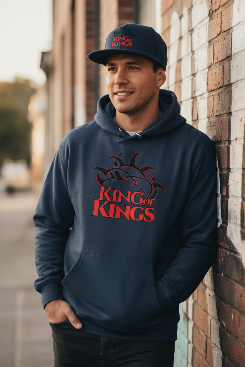 King of Kings Navy Hoodie with Navy Hat