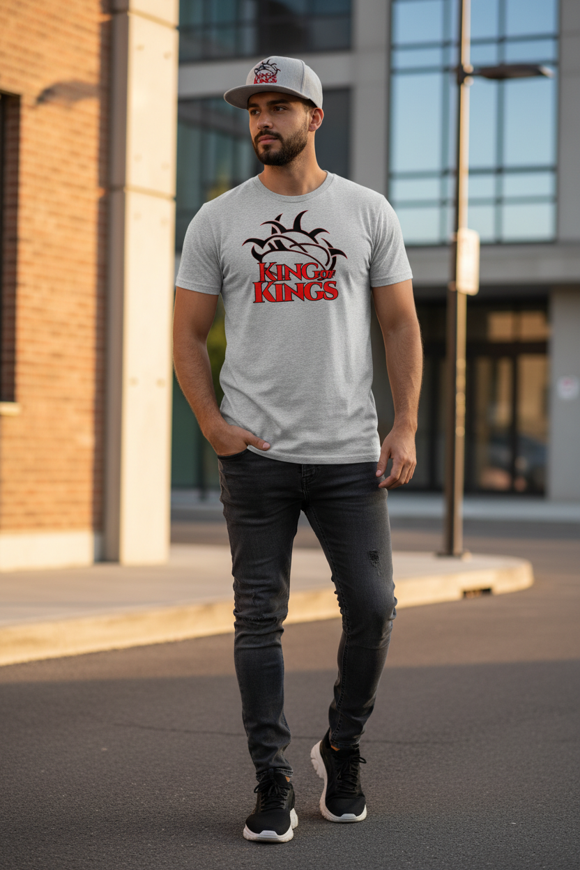 King of Kings Ash Grey T-Shirt with Ash Grey Hat